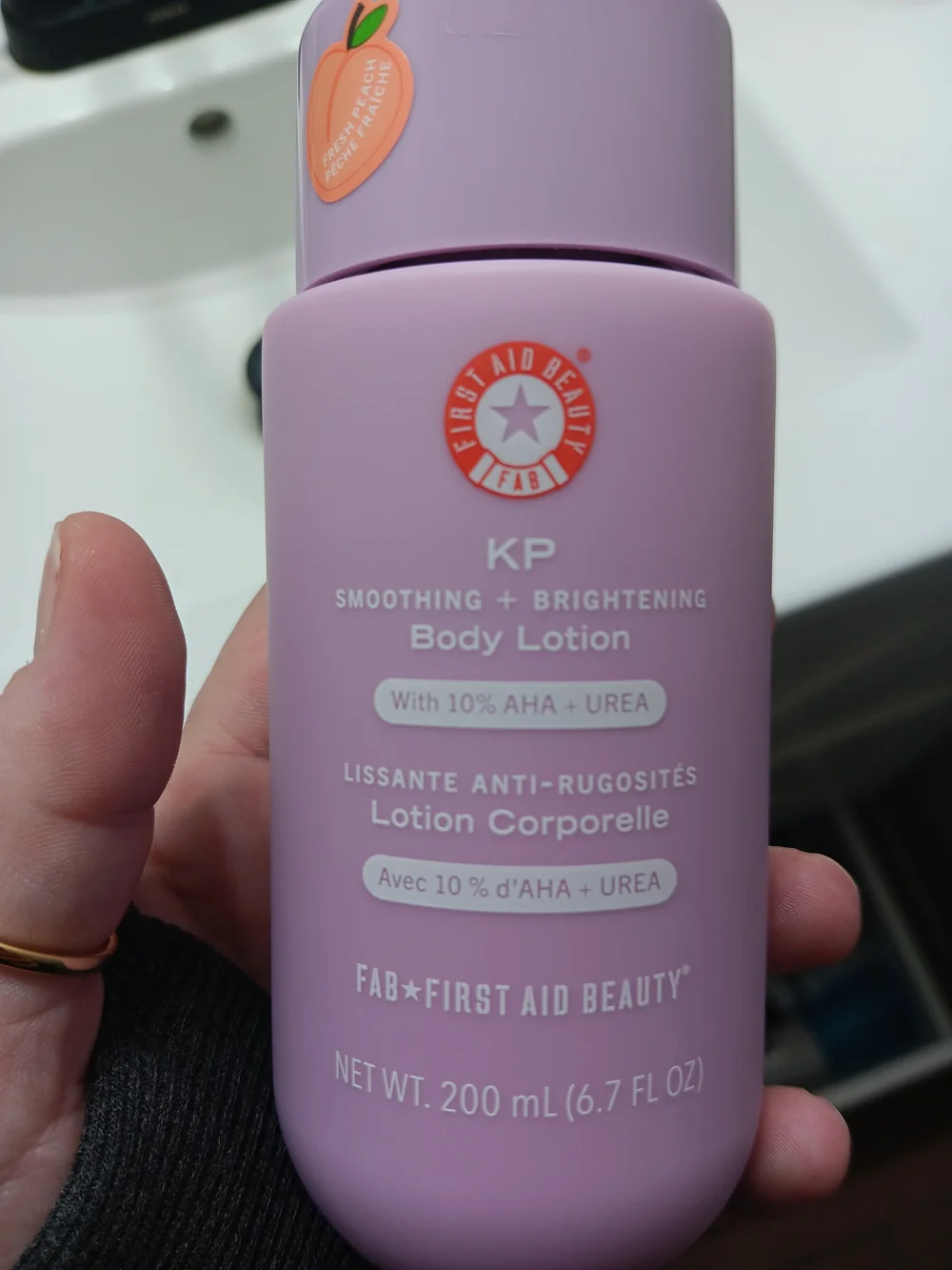 First Aid Beauty KP Smoothing + Brightening Body Lotion - Peach Scented